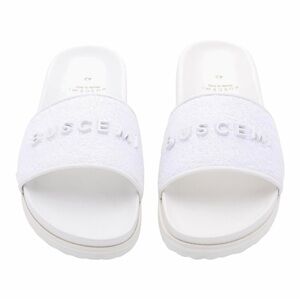 Buscemi Logo White Terry Slides. Made in Italy! Size EU 39/US 9.